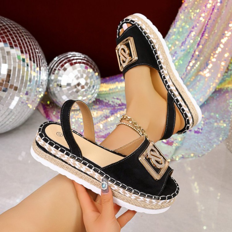Espadrille Slip On - Sandali Espadrillas con Plateau da Donna,