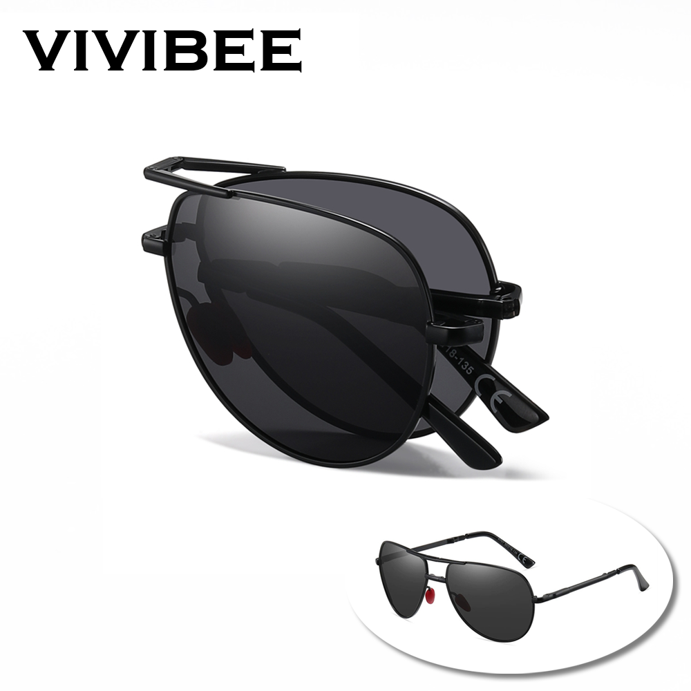 Sunglasses Aviator Polarized - VIVIBEE Metal Pilot Occhiali da sole